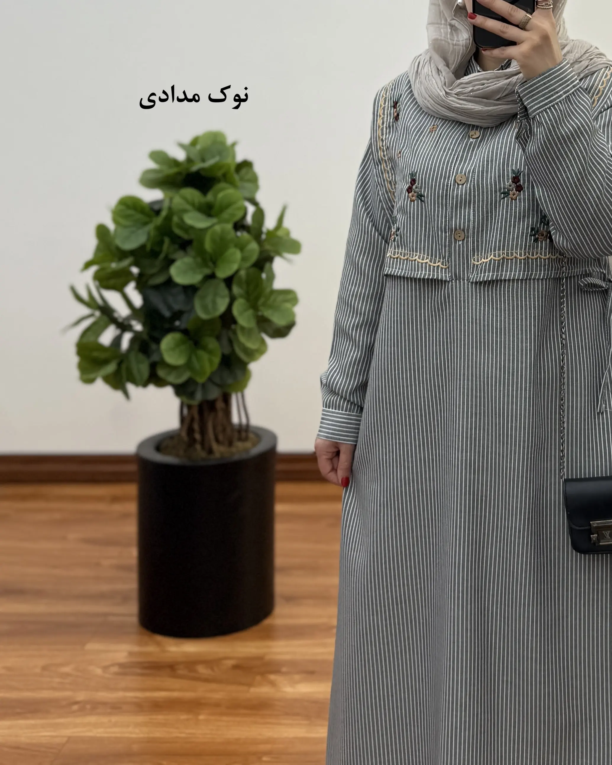 پیراهن مانتویی دیپلمات نخی مدل نیلی